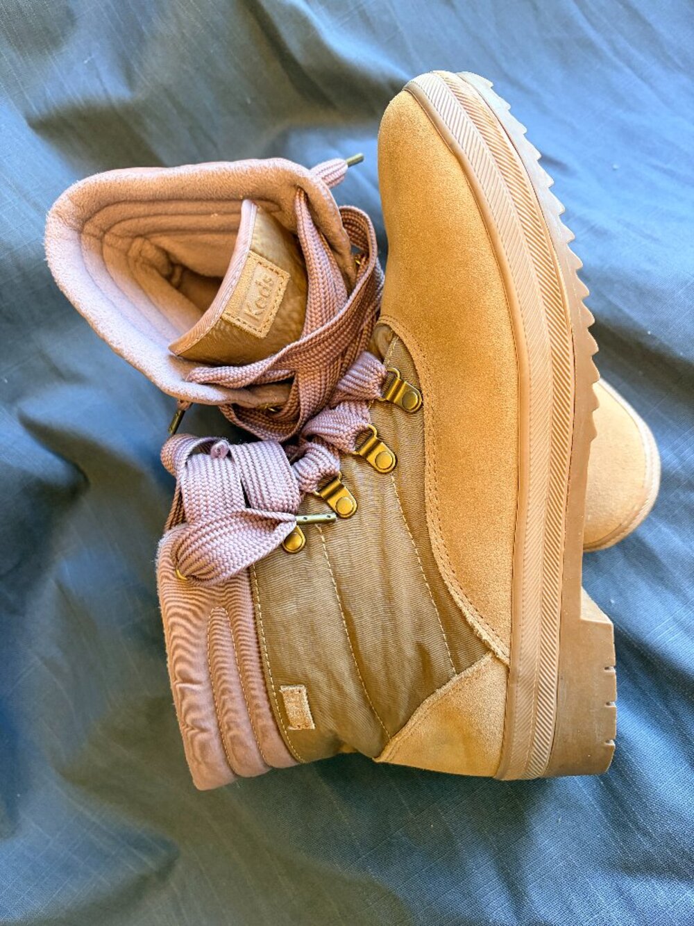 Keds Tan Suede & Nylon Lace-Up Winter Hiking Boots 10